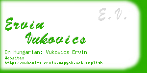 ervin vukovics business card